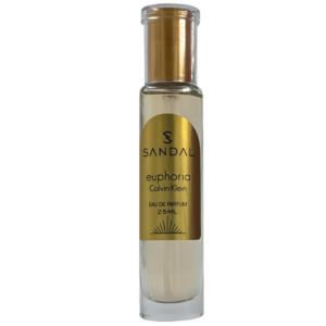 عطر جیبی زنانه صندل مدل ایفوریا با رایحه گرم حجم ۲۵ میلی‌لیتر