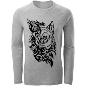 تی شرت آستین بلند مردانه طرح wolf مدل S302