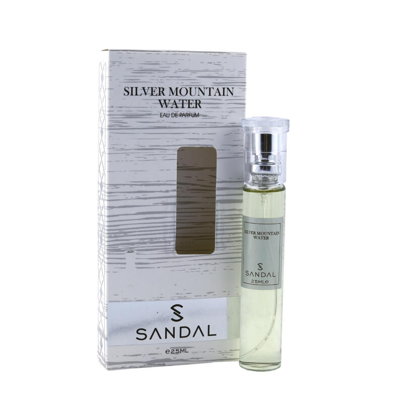 عطر جیبی مردانه صندل مدل Silver Mountain Water حجم 25 میلی‌لیتر