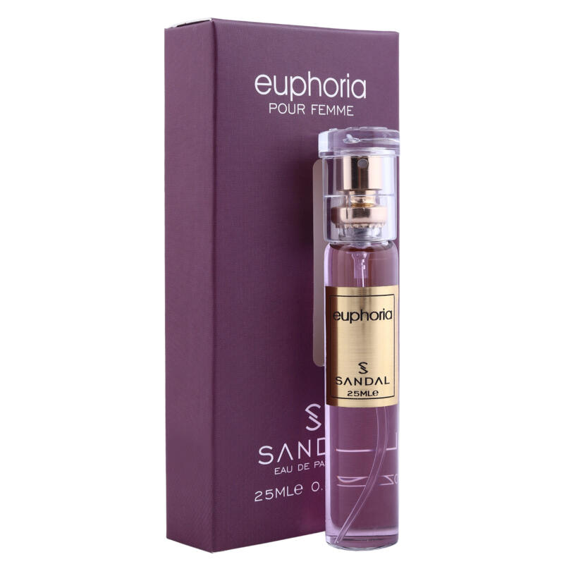 عطر جیبی زنانه صندل مدل ایفوریا  با رایحه شیرین، گرم، گلی حجم 25 میلی‌لیتر