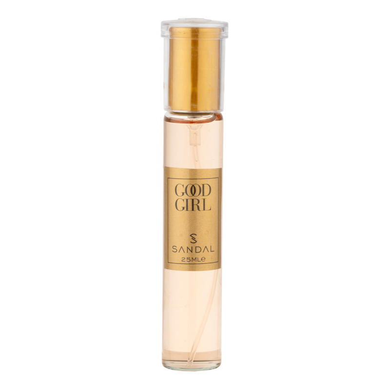 عطر جیبی زنانه صندل مدل GOOD GIRL با رایحه شیرین، تند، گرم، شرقی، گلی حجم 25 میلی‌لیتر