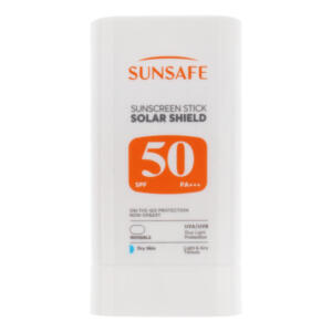 استیک ضد آفتاب بی‌رنگ صورت و بدن سان سیف SPF 50 مدل Solar Shield ‌محافظ در برابر اشعه UVA و UVB مناسب برای پوست خشک حجم 19 میلی‌لیتر