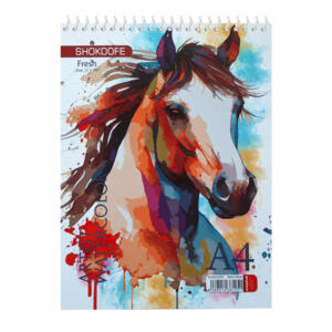دفتر آبرنگ 10 برگ شکوفه مدل A4-Horse